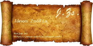 János Zsófia névjegykártya