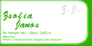zsofia janos business card